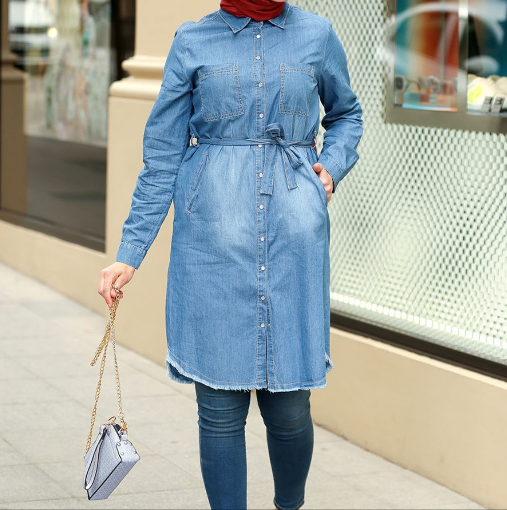 Stylish Denim Shirt Dress/Tunic